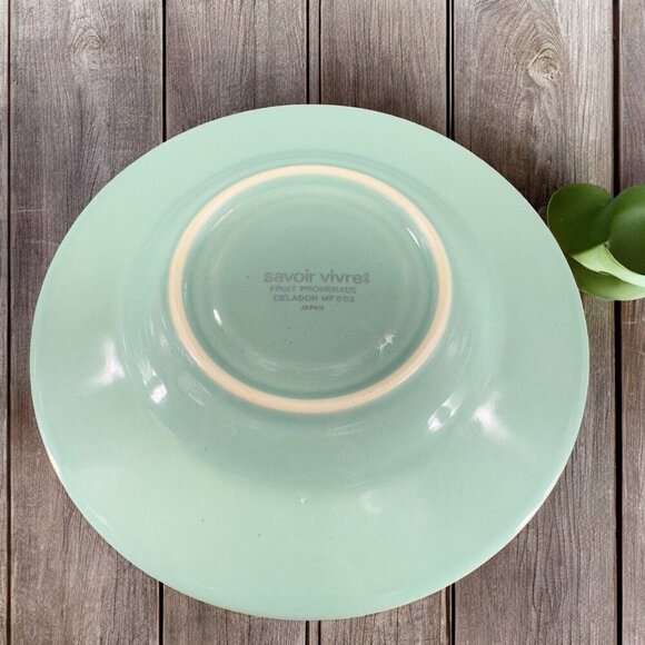 Savoir Vivre Fruit Promenade Celadon Porcelain Ceramic Teacup And Saucer Set - Picture 2 of 16